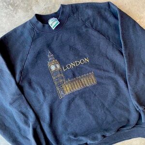 Vintage 80s London crewneck sweatshirt parliament Big Ben screen stars